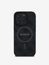 Guess PU Leather 4G Colored Ring MagSafe Zadní Kryt pro iPhone 16 Pro Max Black Ovitek za telefon