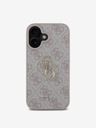 Guess Guess PU 4G Kovinski logotip hrbtni ovitek za iPhone 16 Roza