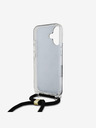 Guess Guess IML 4G hrbtni ovitek s potiskanim pasom za križ za iPhone 16 črn