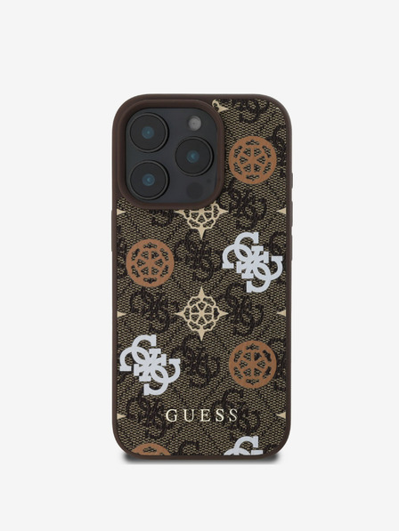 Guess Guess PU 4G Peony MagSafe zadnji ovitek za iPhone 16 Pro Max Brown