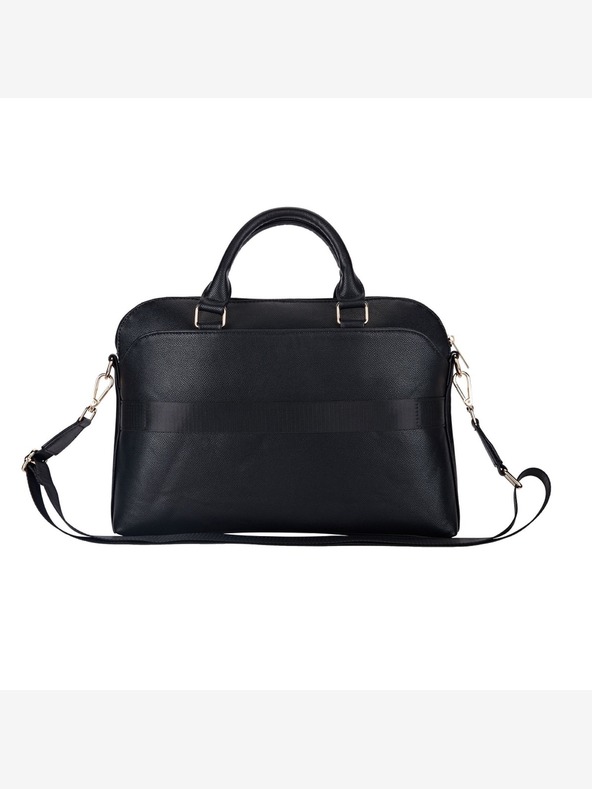 Guess Guess PU zrnata torba za prenosnik s trikotnim logotipom 15/16" črna