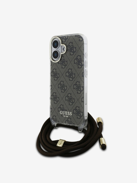 Guess Guess IML 4G hrbtni ovitek s potiskanim pasom za križ za iPhone 16 rjave barve
