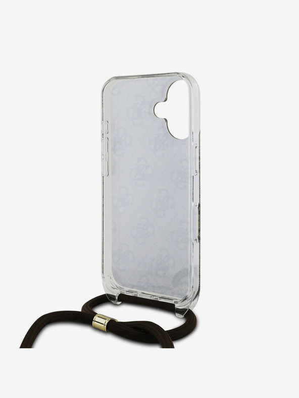 Guess Guess IML 4G hrbtni ovitek s potiskanim pasom za križ za iPhone 16 rjave barve