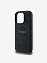 Guess PU Leather 4G Colored Ring MagSafe Zadní Kryt pro iPhone 16 Pro Black Ovitek za telefon