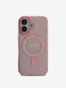 Guess Guess IML Glitter Ring MagSafe hrbtni ovitek za iPhone 16 Pink