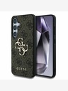 Guess Guess PU 4G kovinski zadnji ovitek z logotipom za Samsung Galaxy S25 Brown