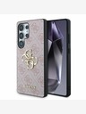 Guess Guess PU 4G kovinski zadnji ovitek z logotipom za Samsung Galaxy S25 Ultra Pink