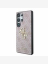 Guess Guess PU 4G kovinski zadnji ovitek z logotipom za Samsung Galaxy S25 Ultra Pink