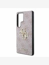 Guess Guess PU 4G kovinski zadnji ovitek z logotipom za Samsung Galaxy S25 Ultra Pink