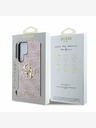 Guess Guess PU 4G kovinski zadnji ovitek z logotipom za Samsung Galaxy S25 Ultra Pink