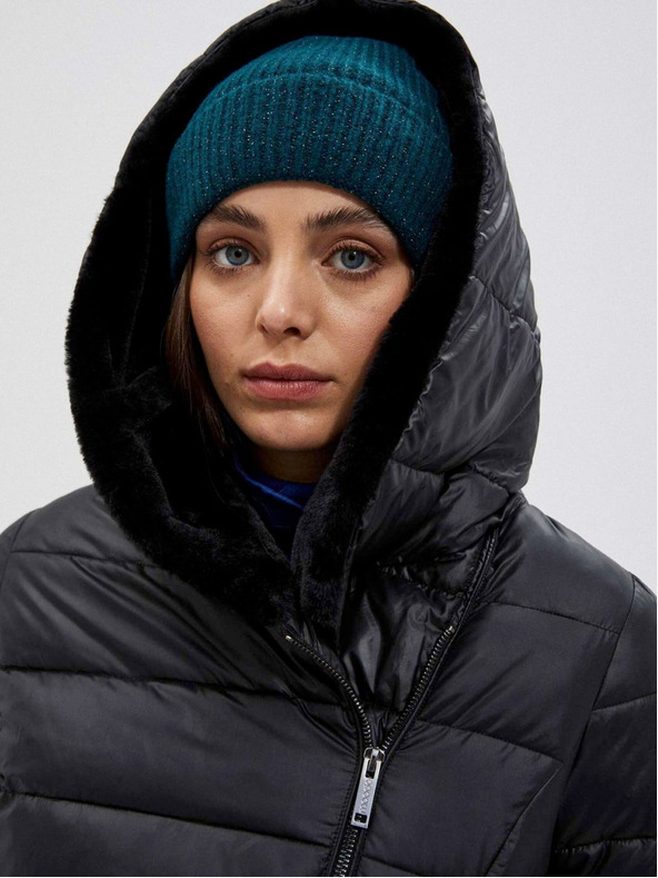 Moodo Črna ženska prešita kratka jakna Moodo