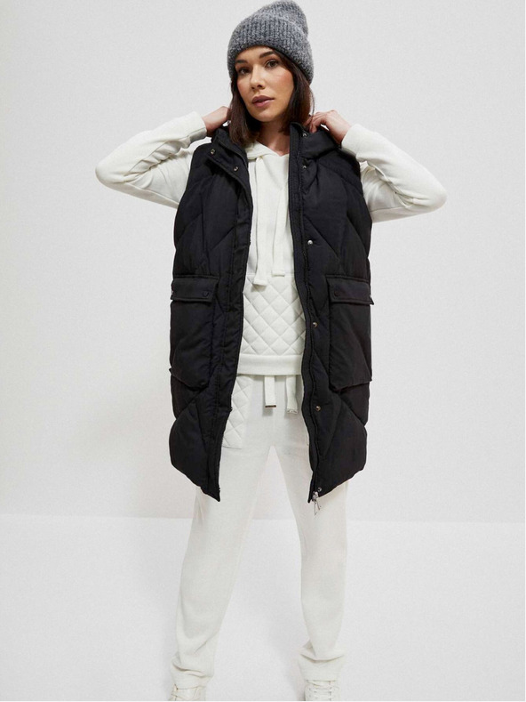 Moodo Črna ženska jakna s snemljivimi rokavi Moodo