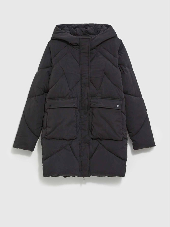 Moodo Črna ženska jakna s snemljivimi rokavi Moodo