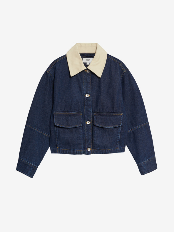 Marks & Spencer Ohlapna jakna iz džinsa z ovratnikom Marks & Spencer mornarsko modra