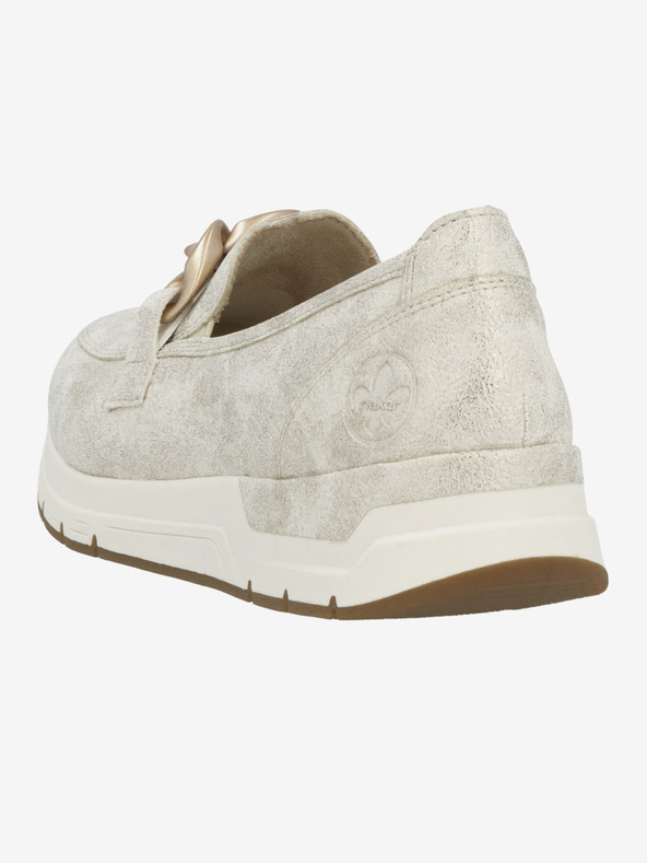 Rieker Ženski krem mokasini Rieker