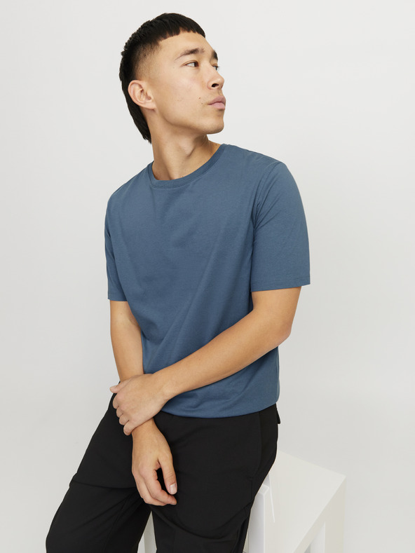 Jack & Jones Modra moška osnovna majica Jack & Jones