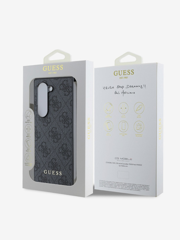 Guess Guess 4G hrbtni ovitek s šarmom za Samsung Galaxy Z Fold 6 Grey