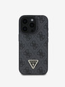 Guess Guess PU 4G Strass Triangle Metal Logo Back Cover za iPhone 16 Pro Max Black