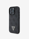 Guess Guess PU 4G Strass Triangle Metal Logo Back Cover za iPhone 16 Pro Max Black