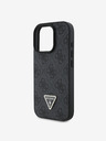 Guess Guess PU 4G Strass Triangle Metal Logo Back Cover za iPhone 16 Pro Max Black