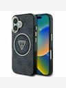 Guess Guess IML 4G bleščice in trikotni logotip MagSafe hrbtni ovitek za iPhone 16 črn