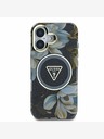 Guess Guess IML Glitter Magnolia in Triangle Logo MagSafe hrbtni ovitek za iPhone 16 Black