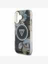 Guess Guess IML Glitter Magnolia in Triangle Logo MagSafe hrbtni ovitek za iPhone 16 Black