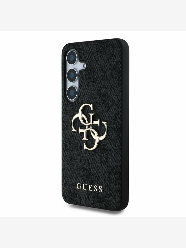 Guess PU 4G Metal Logo Zadní Kryt pro Samsung Galaxy S25 Grey Ovitek za telefon