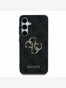 Guess PU 4G Metal Logo Zadní Kryt pro Samsung Galaxy S25 Grey Ovitek za telefon