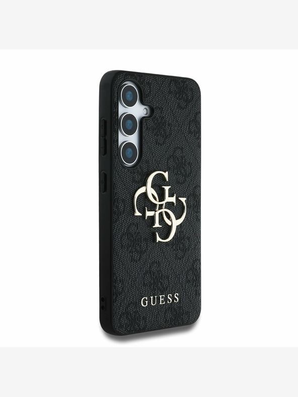 Guess PU 4G Metal Logo Zadní Kryt pro Samsung Galaxy S25 Grey Ovitek za telefon