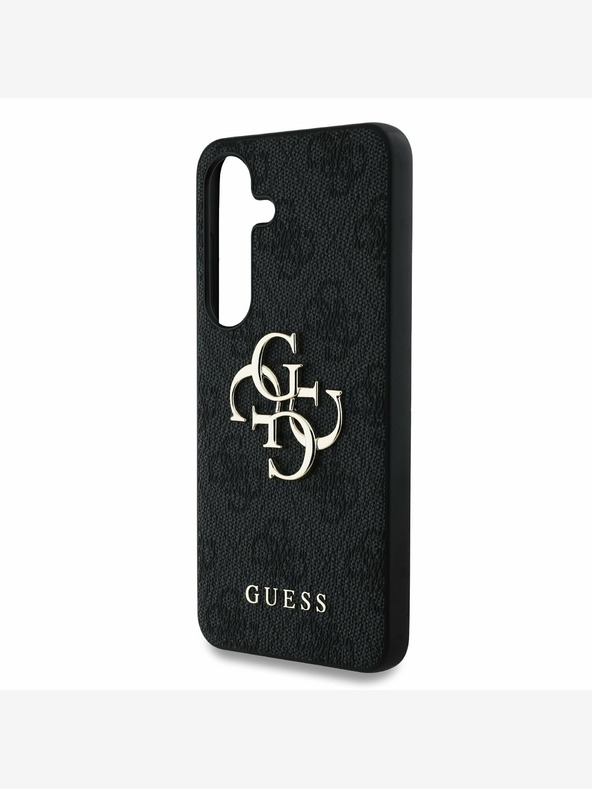 Guess PU 4G Metal Logo Zadní Kryt pro Samsung Galaxy S25 Grey Ovitek za telefon