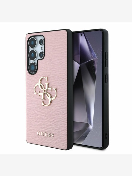Guess Guess PU Grained 4G Metal Logo Back Cover za Samsung Galaxy S25 Ultra Pink
