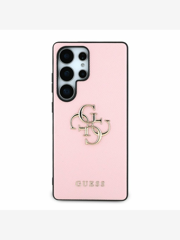 Guess Guess PU Grained 4G Metal Logo Back Cover za Samsung Galaxy S25 Ultra Pink