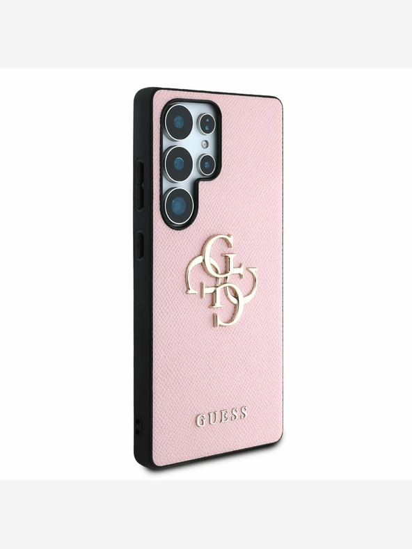 Guess Guess PU Grained 4G Metal Logo Back Cover za Samsung Galaxy S25 Ultra Pink