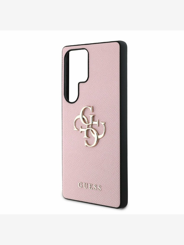 Guess Guess PU Grained 4G Metal Logo Back Cover za Samsung Galaxy S25 Ultra Pink