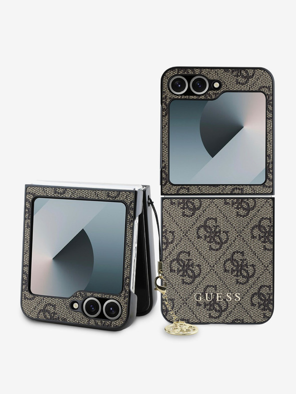 Guess Guess 4G hrbtni ovitek z okraski za Samsung Galaxy Z Flip 6 Brown