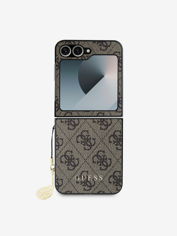 Guess Guess 4G hrbtni ovitek z okraski za Samsung Galaxy Z Flip 6 Brown