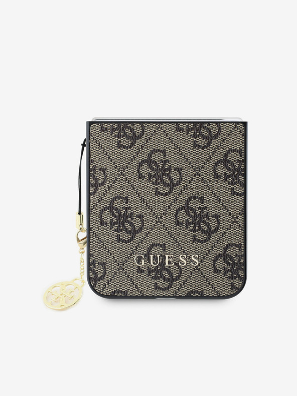 Guess Guess 4G hrbtni ovitek z okraski za Samsung Galaxy Z Flip 6 Brown