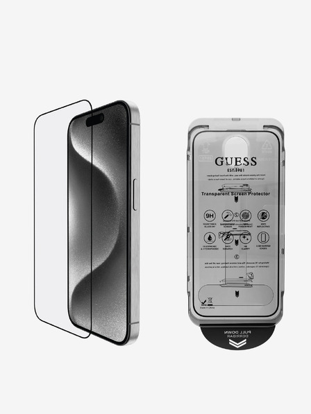 Guess Guess Kaljeno steklo 2.5D za iPhone 16 Pro Max črno