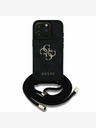 Guess Guess PU PU PU 4G kovinski logotip s pasom za križ za iPhone 15 Pro Black