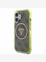 Guess Guess IML 4G Glitter in Triangle Logo MagSafe hrbtni ovitek za iPhone 16 Brown
