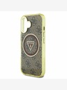 Guess Guess IML 4G Glitter in Triangle Logo MagSafe hrbtni ovitek za iPhone 16 Brown