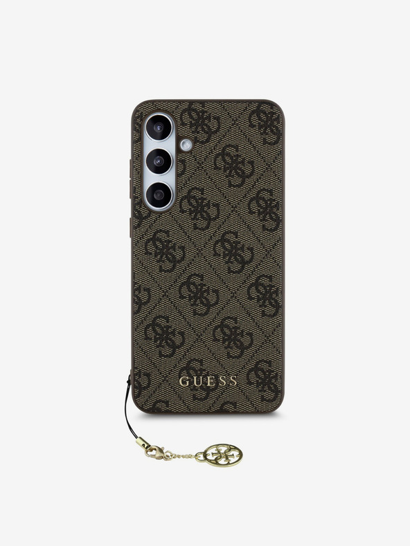 Guess Guess 4G hrbtni ovitek s šarmom za Samsung Galaxy S24 FE rjave barve