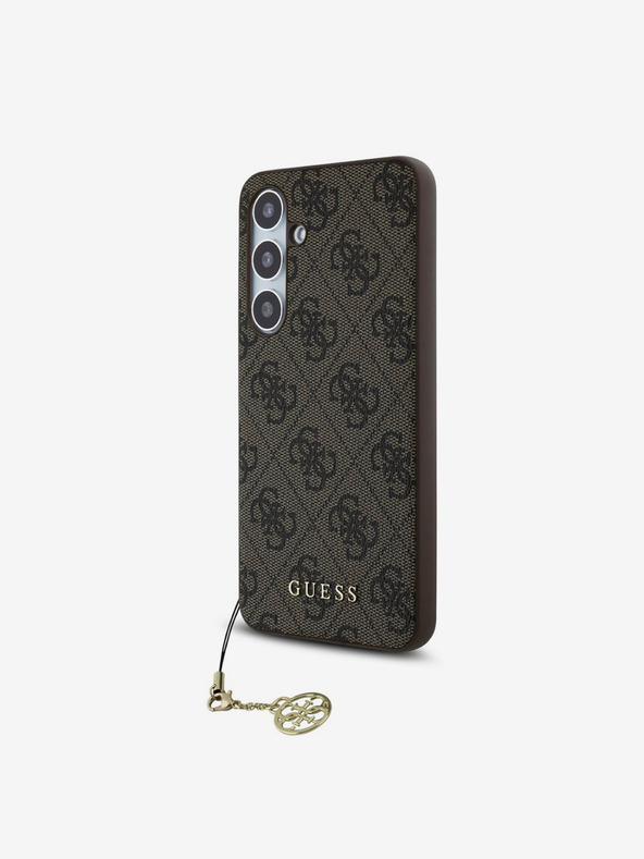 Guess Guess 4G hrbtni ovitek s šarmom za Samsung Galaxy S24 FE rjave barve