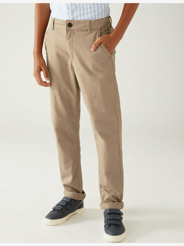 Marks & Spencer Bež hlače Marks & Spencer za dečke v barvi chino