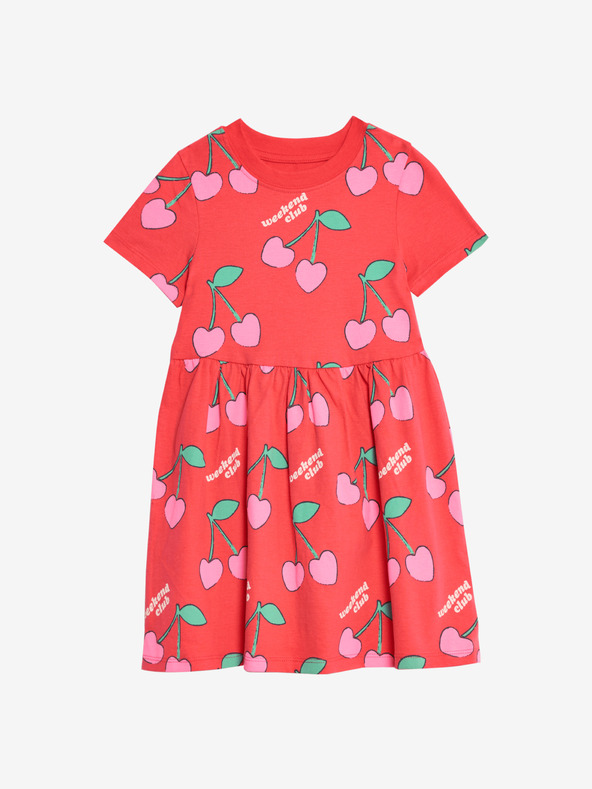 Marks & Spencer Cherry™ obleka iz čistega bombaža (1-8 let) Marks & Spencer rdeča