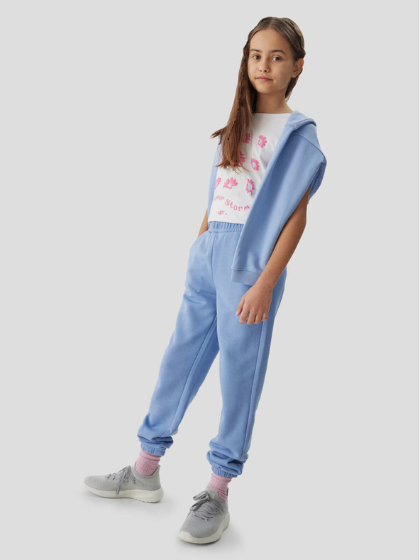 4F 4F Dekliške trenirke jogger - džinsasta barva