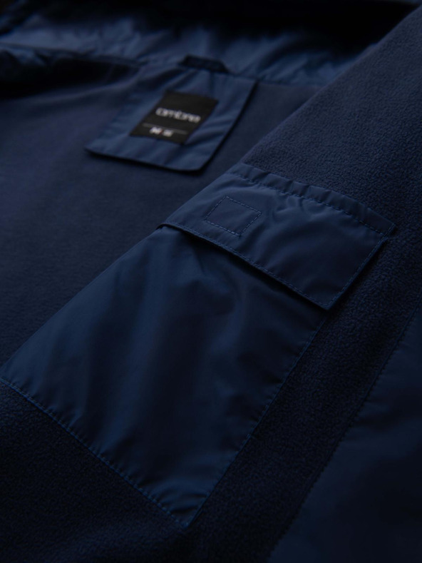 Ombre Clothing Moška lahka barvna športna jakna iz flisa zelena Ombre Clothing