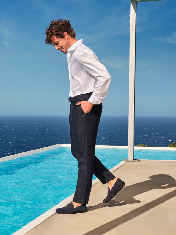 Geox Temno modre moške mokasine Geox Kosmopolis + Grip