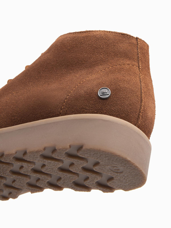 Ombre Clothing Moški gležnjarji iz semiša z debelim podplatom rjave barve Ombre Clothing